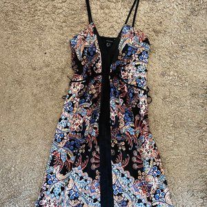 Black Paisley Dress - Size L